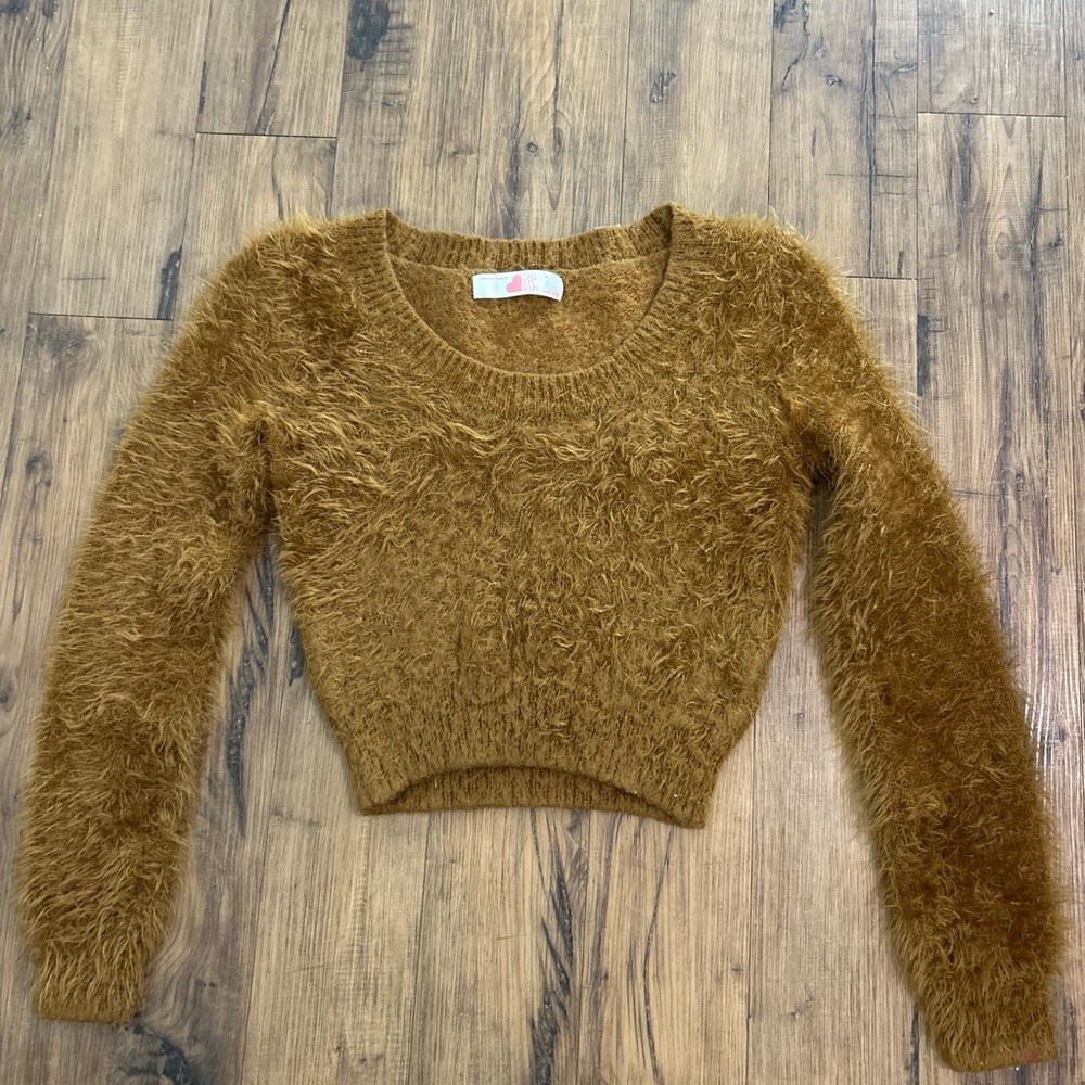 American Apparel Fuzzy Tan Sweater